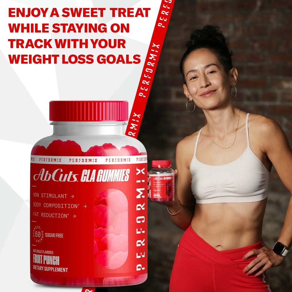 PERFORMIX AbCuts CLA Gummies - 60 Gummies, Fruit Punch - Non-Stimulant PERFORMIX Au supplements