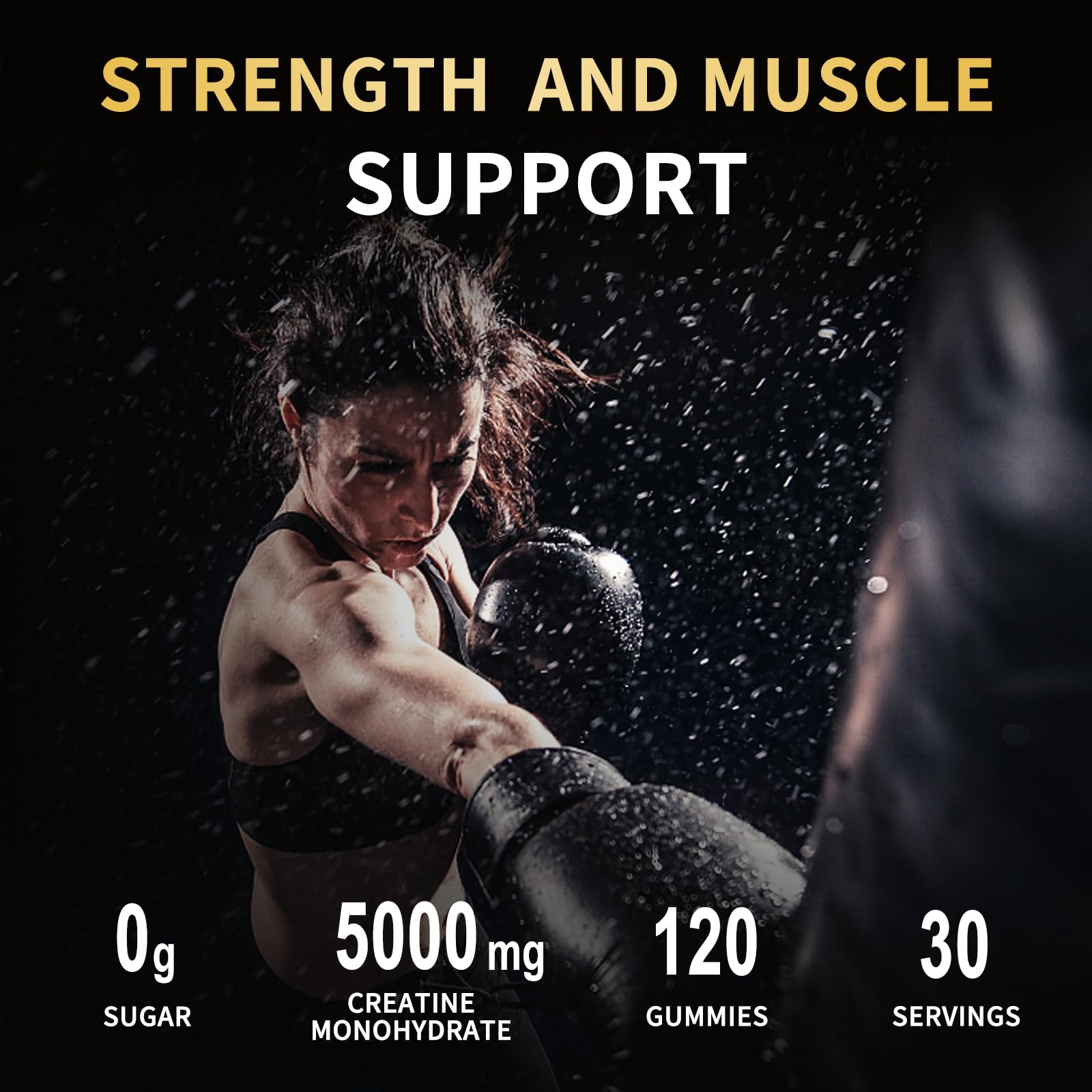 OUYIYUA Creatine Monohydrate Gummies 5000mg for Men & Women - Sugar Free Pre-Workout Supplement, Chewables for Muscle Strength, Muscle Builder, Energy Boost,