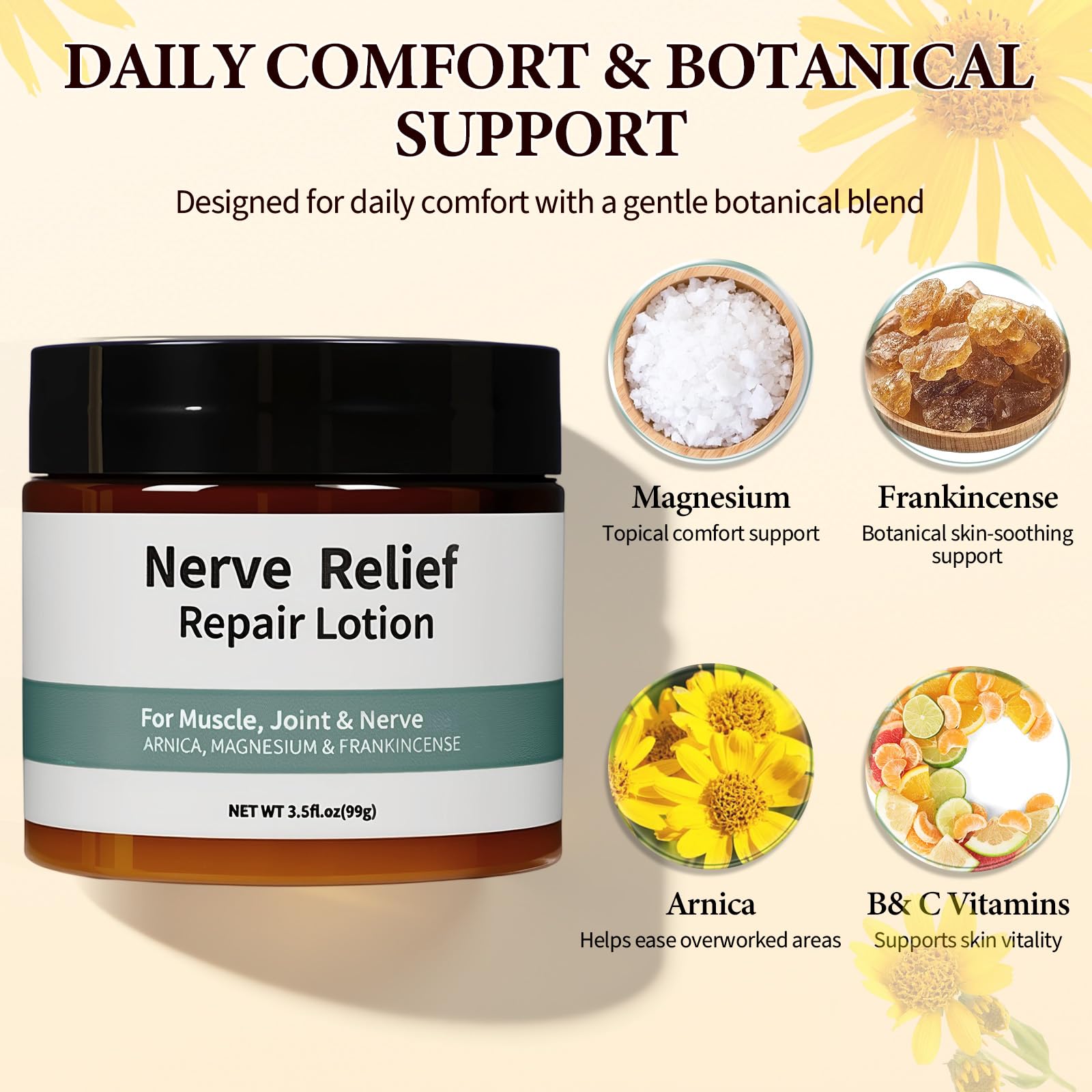 2 Pcs Nerve Relief Repair Lotion Cream, Neuropathy Lotion with Arnica & Magnesium for Knee, Lumbar, Neck, for Joint, 3.5 fl oz Aus Healthcare Au supplements