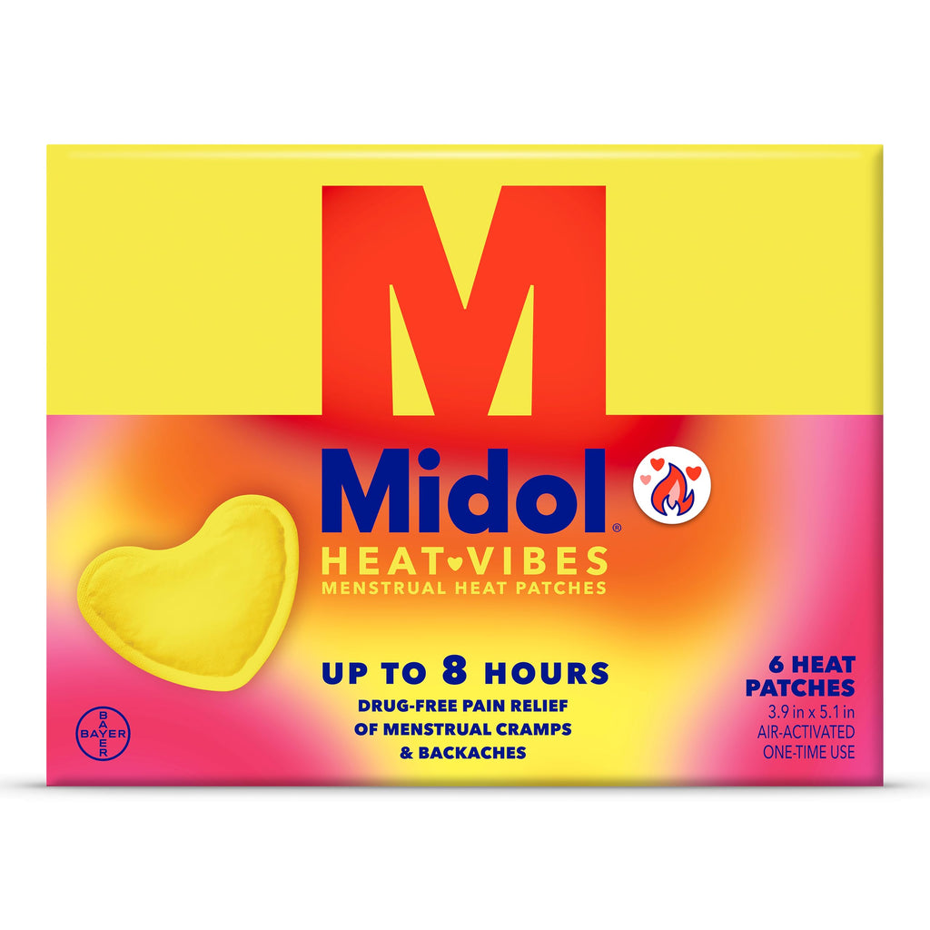 Midol Heat Vibes Menstrual Pain Relief Heat Patches - 6 Count Pack for Period Cramps and Backache Midol Au supplements