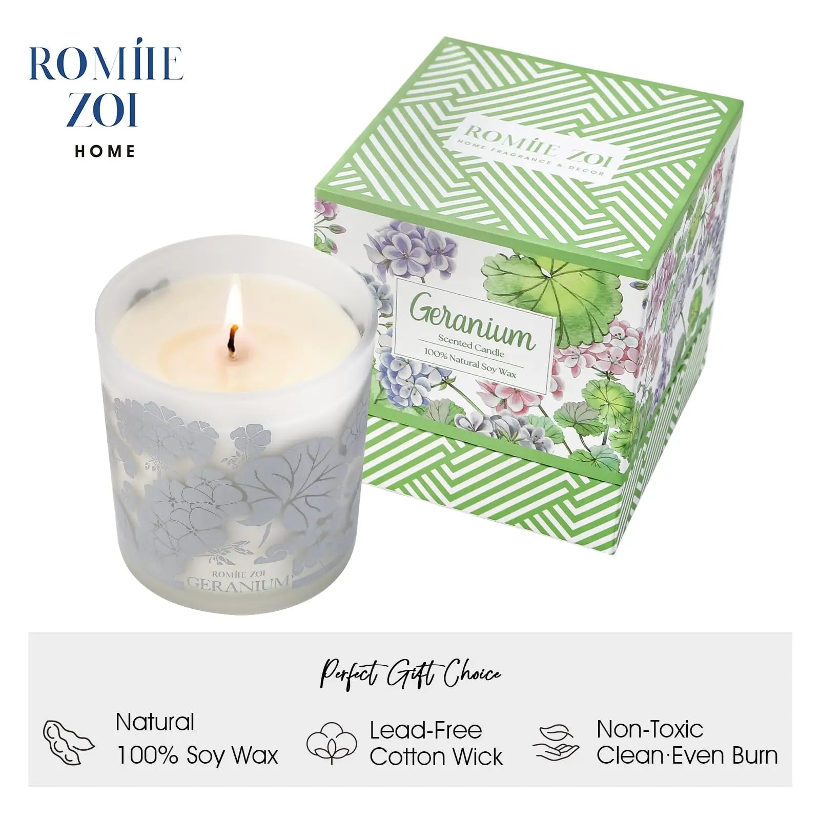 ROMIIE ZOI Scented Candle - Geranium - 6oz Aromatherapy Soy Wax Jar Candle for Home, Gifts for Women ROMIIE ZOI Au supplements