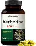 Berberine Supplement 500mg | 300 Veggie Capsules, 97% Pure Berberine HCL – 5:1 Root NatureBell Au supplements