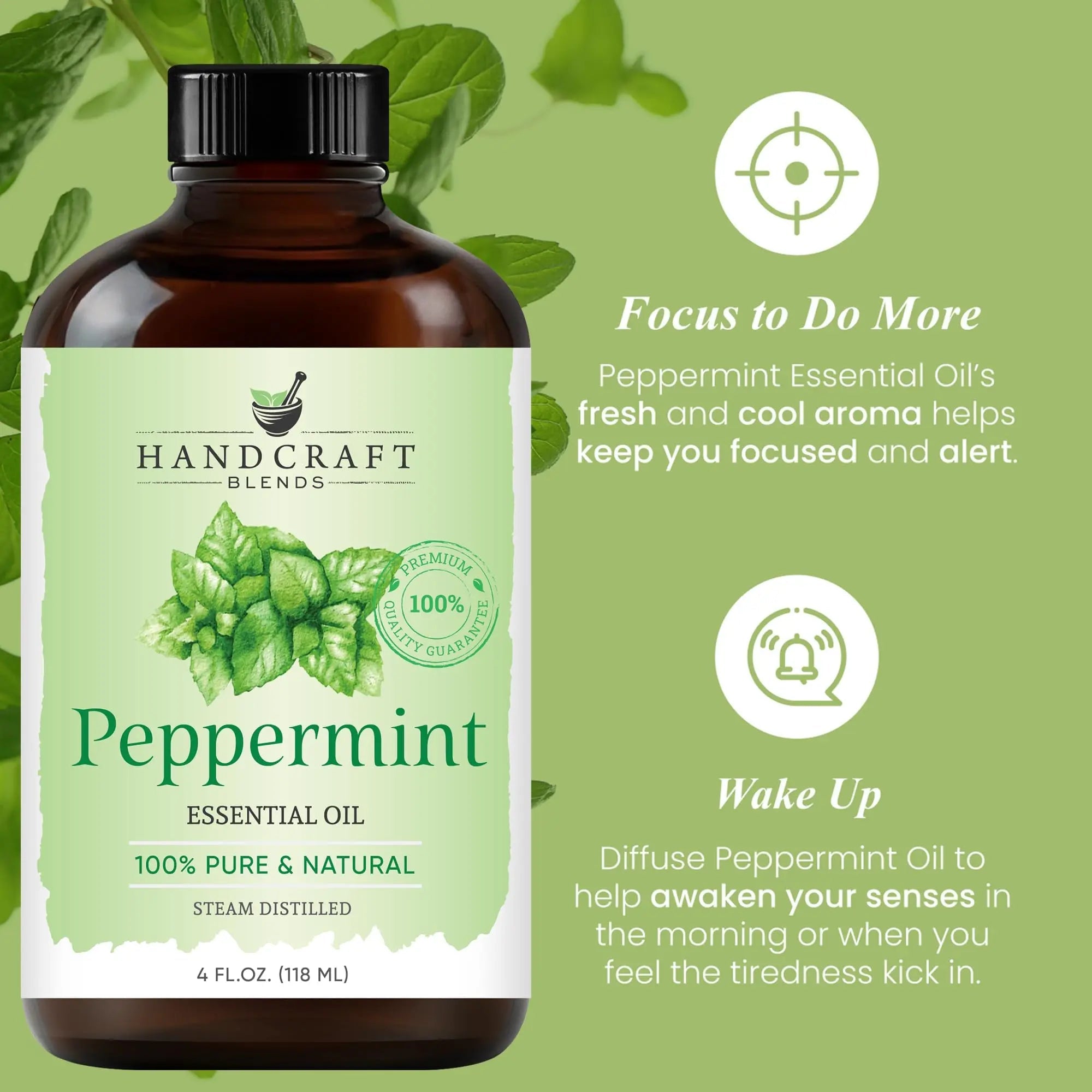 Handcraft Blends Peppermint Essential Oil - Huge 4 Fl Oz - 100% Pure and Natural - Premium Grade Handcraft Blends Au supplements