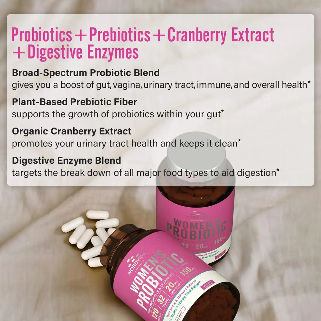NordVida Women's Probiotic, 120 Billion & 32 Strains, Shelf Stable Probiotic for Gut Nordvida Au supplements