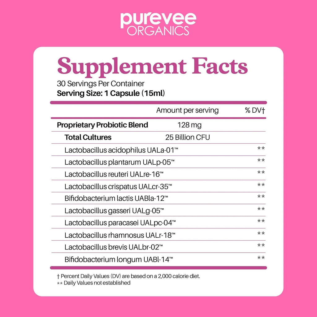 Purevee Organics Vaginal Probiotics for Women, 10 Essential Probiotic Strains, Vaginal + pH Balance Purevee Organics Au supplements