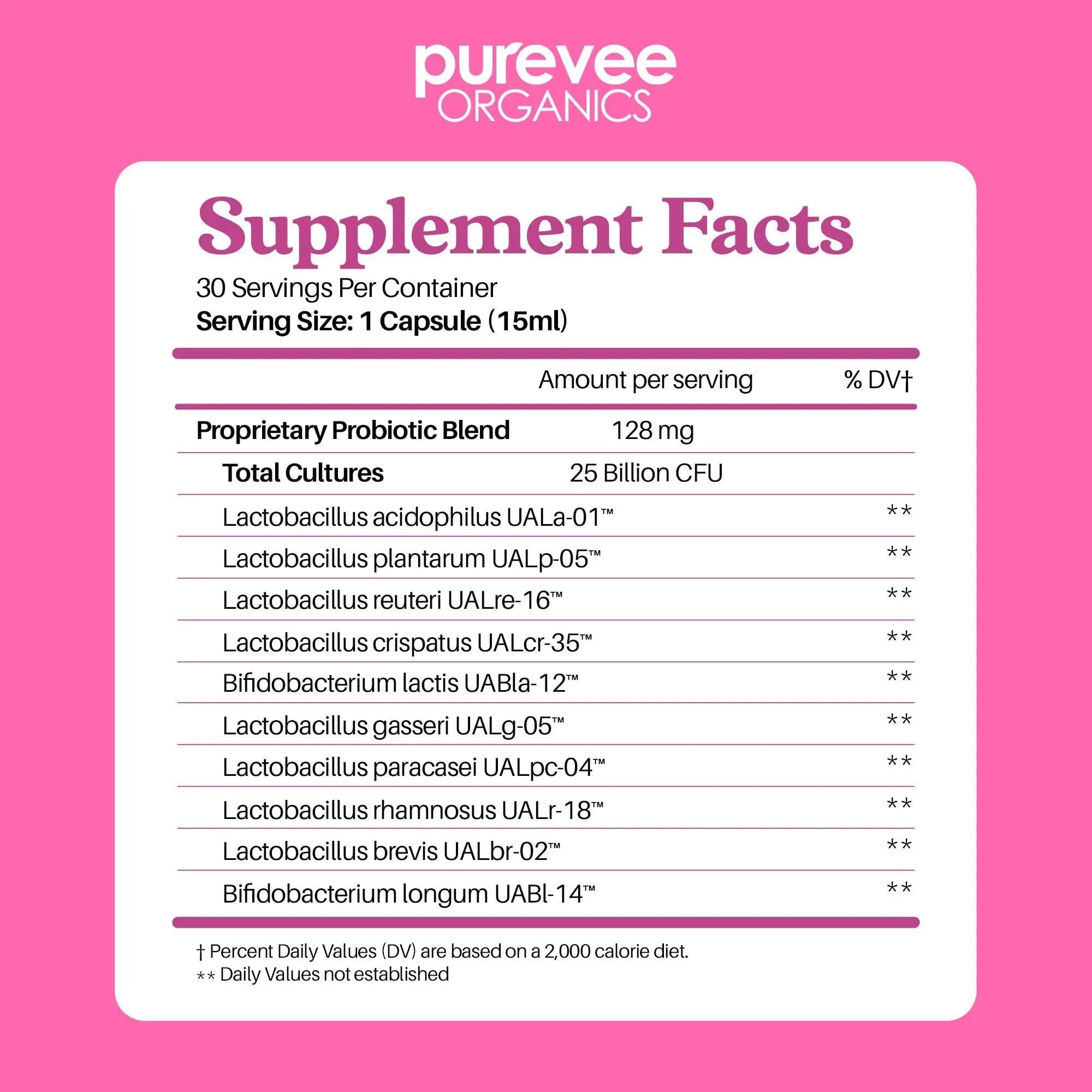 Purevee Organics Vaginal Probiotics for Women, 10 Essential Probiotic Strains, Vaginal + pH Balance Purevee Organics Au supplements