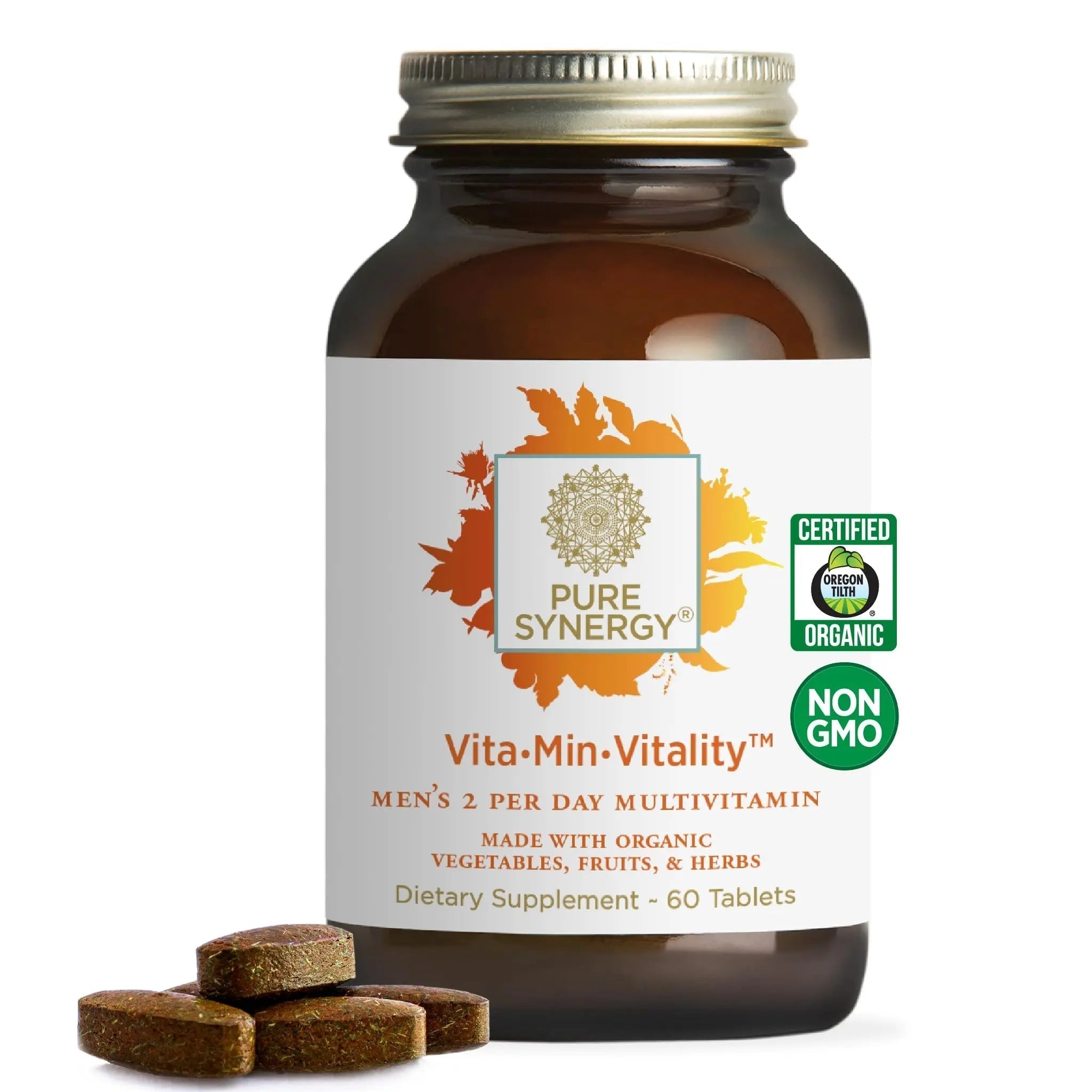 PURE SYNERGY Vita·Min·Vitality | Natural Multivitamin for Men | Men’s Daily Multivitamin Made with Organic Whole Foods | PURE SYNERGY Au supplements
