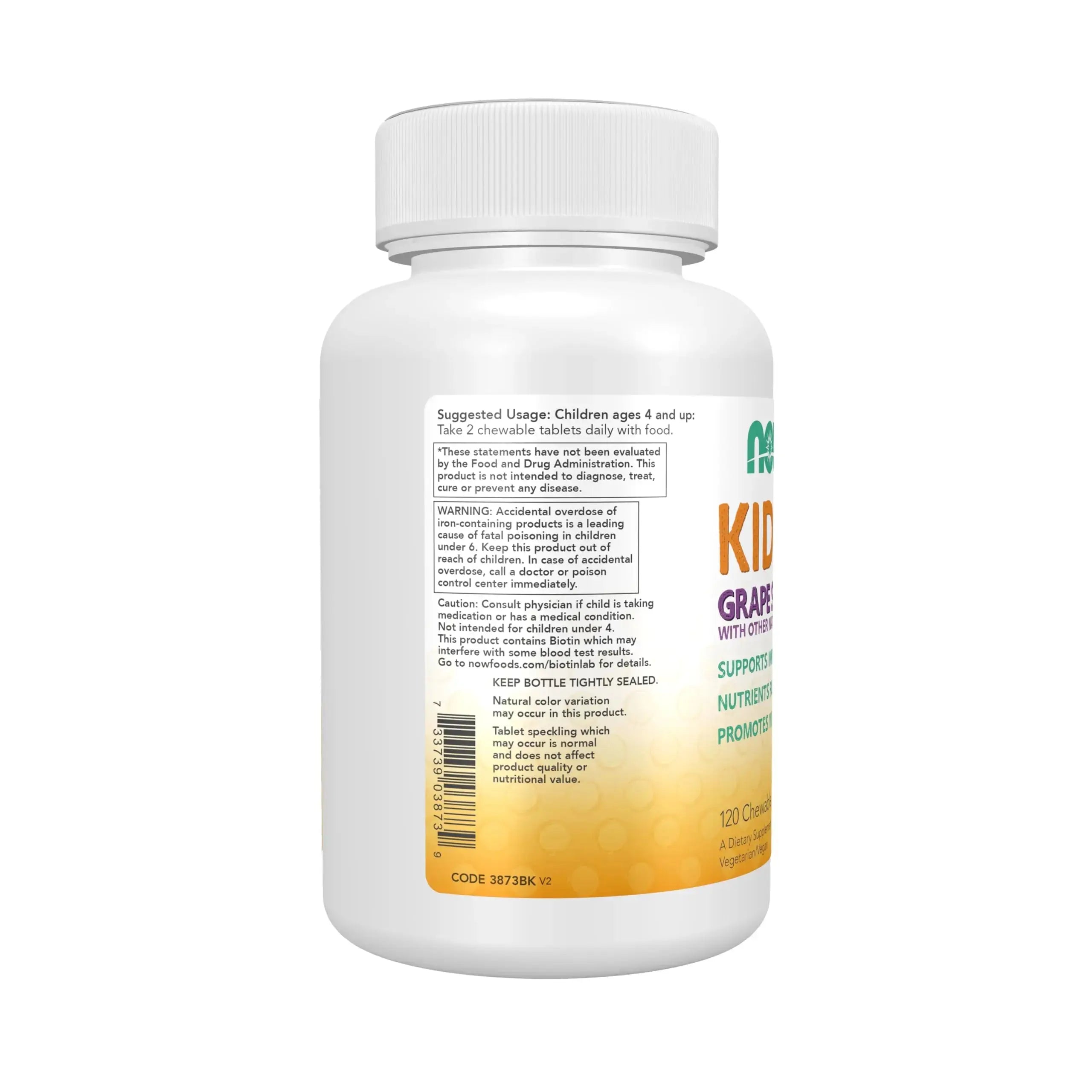 Now Kids Supplements, Kid Vits Multivitamin, Grape Flavor, 120 Chewable Tablets NOW Foods Au supplements
