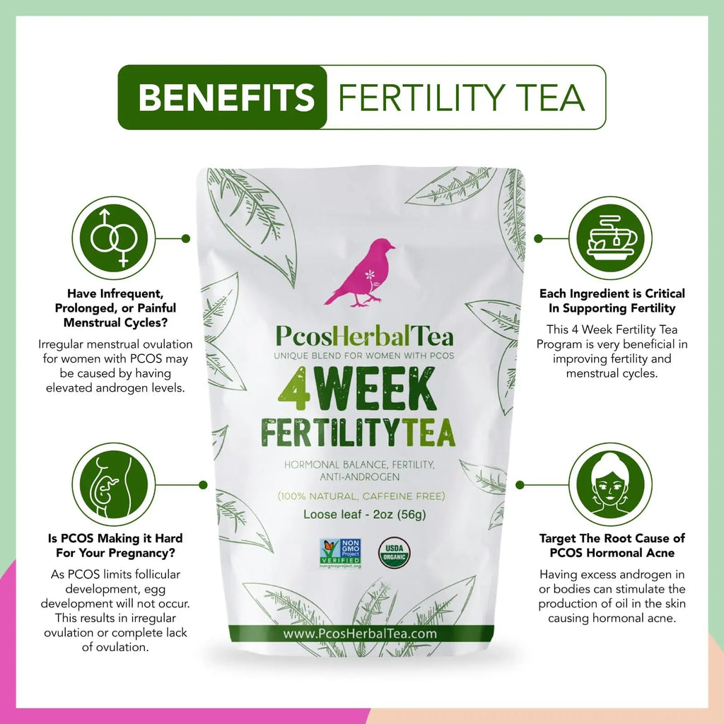 PCOS Cystem Tea with Organic Red Raspberry Leaf, Vitex, Spearmint Tea Supports Fertility PCOS Herbal Tea Au supplements