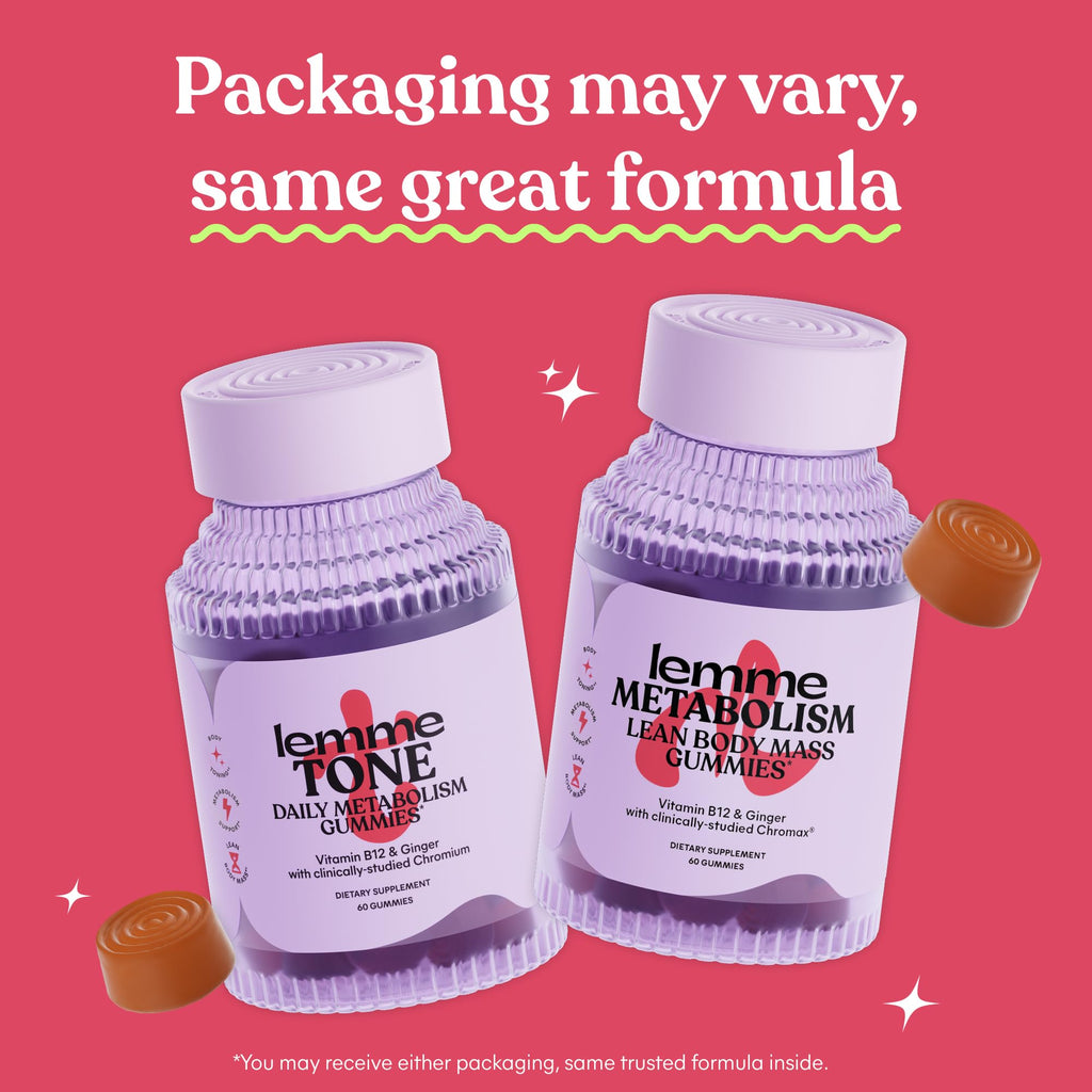 Lemme Tone Metabolism Gummies, Apple Cider Vinegar, Clinically Studied Chromium, B12, Ginger Root Extract, Promote Lean Body Mass