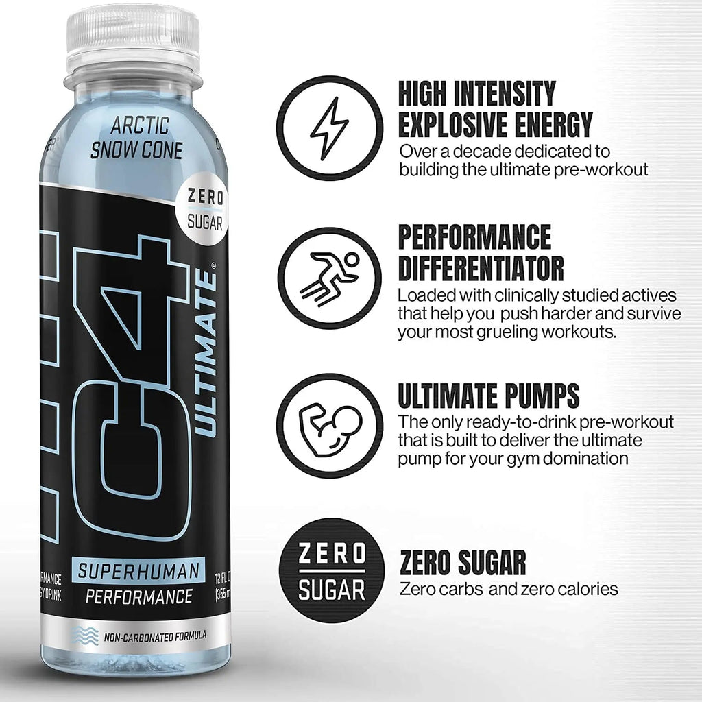 C4 Ultimate Non-Carbonated Zero Sugar Energy Drink, Pre Workout Drink + Beta Alanine Cellucor Au supplements