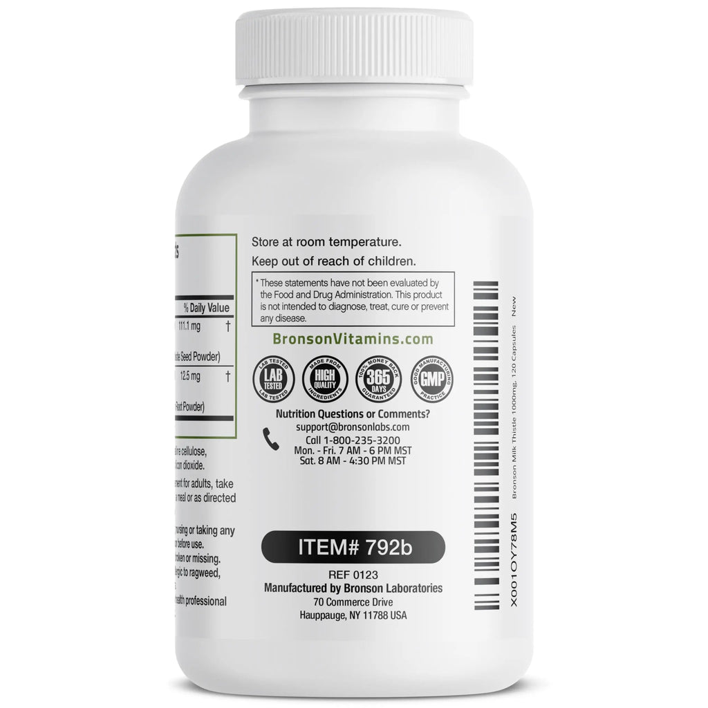 Bronson Milk Thistle Silymarin Marianum & Dandelion Root Liver Health Support Bronson Au supplements