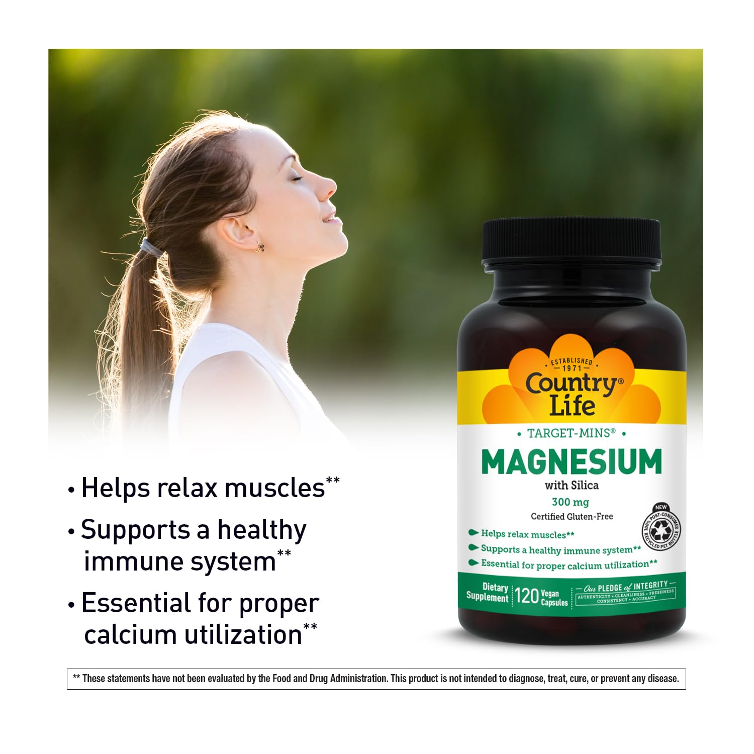 Target-Mins Magnesium with Silica 300 mg 120 Vegetarian Capsules Country Life Au supplements
