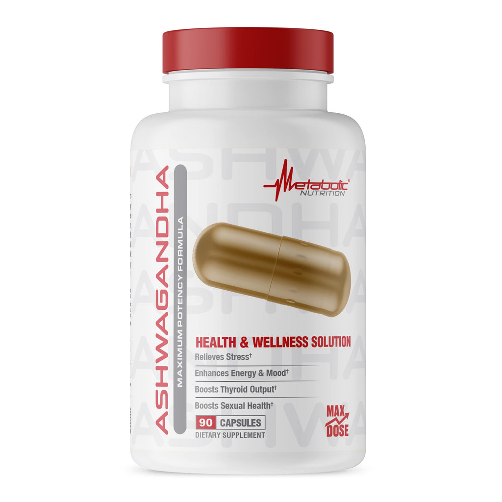 Metabolic Nutrition Ashwagandha 2200mg Made with Organic Ashwagandha Powder and Black Pepper Extract, 90 Vegan Capusles Metabolic Nutrition Au supplements