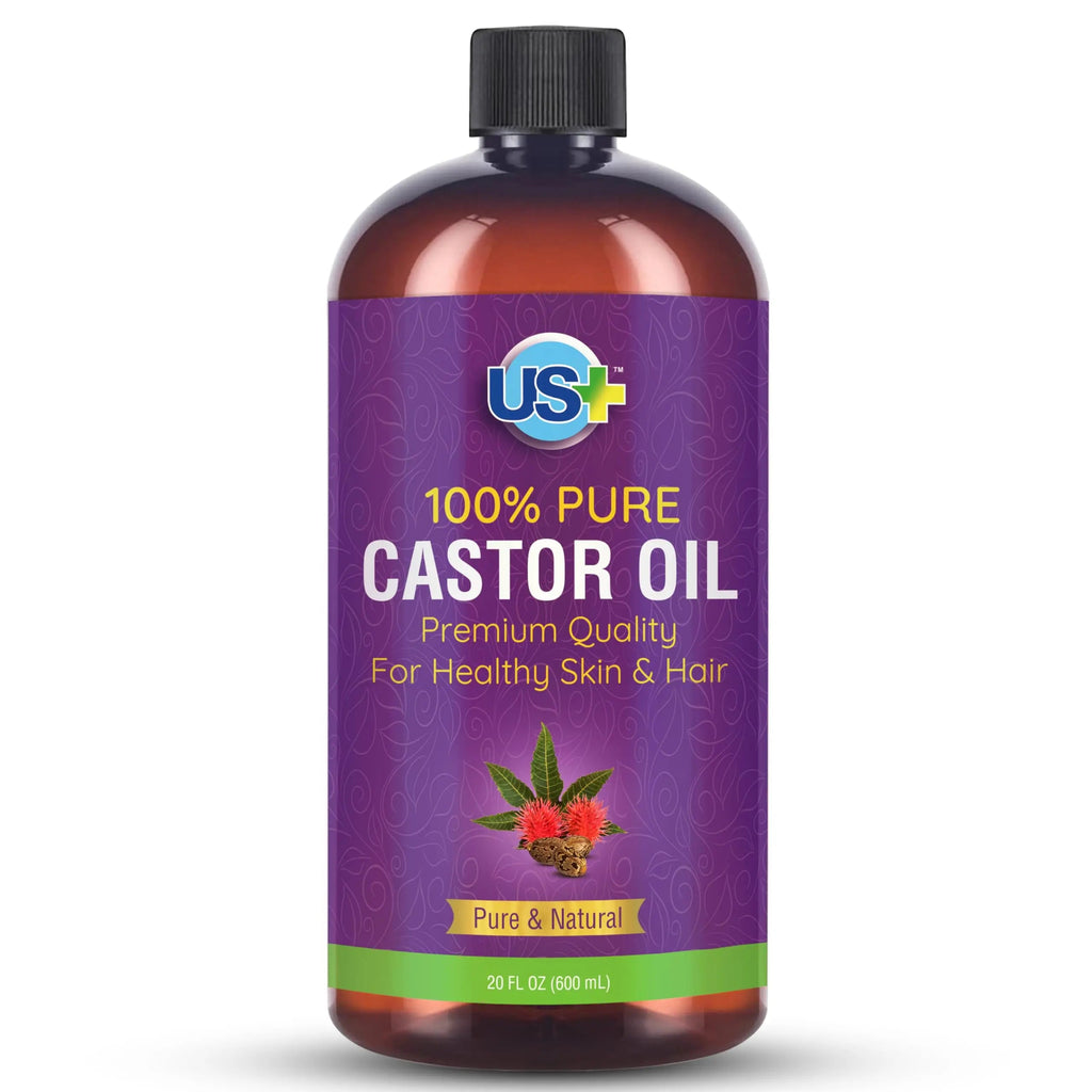 Us+ 20oz 100% Pure Castor Oil - Cold-pressed, Unrefined, Hexane-free - USP Grade - Premium Quality Us+ Au supplements