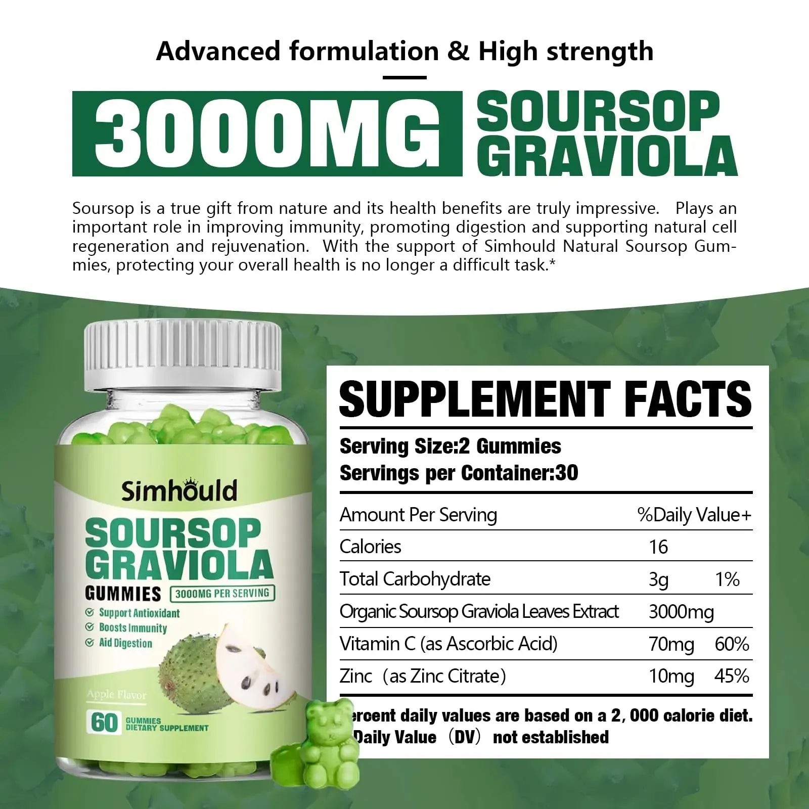 Simhould 1 Pack Soursop Graviola Gummies Simhould Au supplements