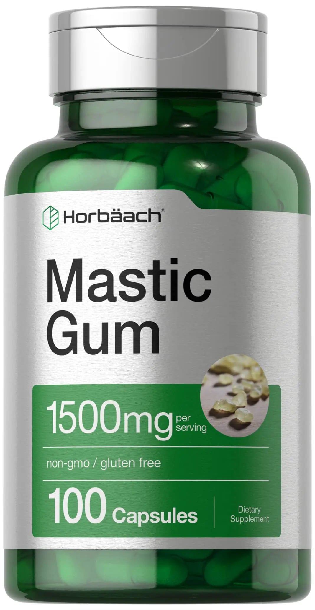 Mastic Gum Capsules 1500mg 100 Count | Non-GMO & Gluten Free | by Horbaach Horbäach Au supplements