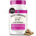 Beef Organ Supplement for Women - Beef Liver, Kidney, Heart and Uterus Tissue, Supports Women's Overall Energy and Health - Pasture Raised in New Zealand
