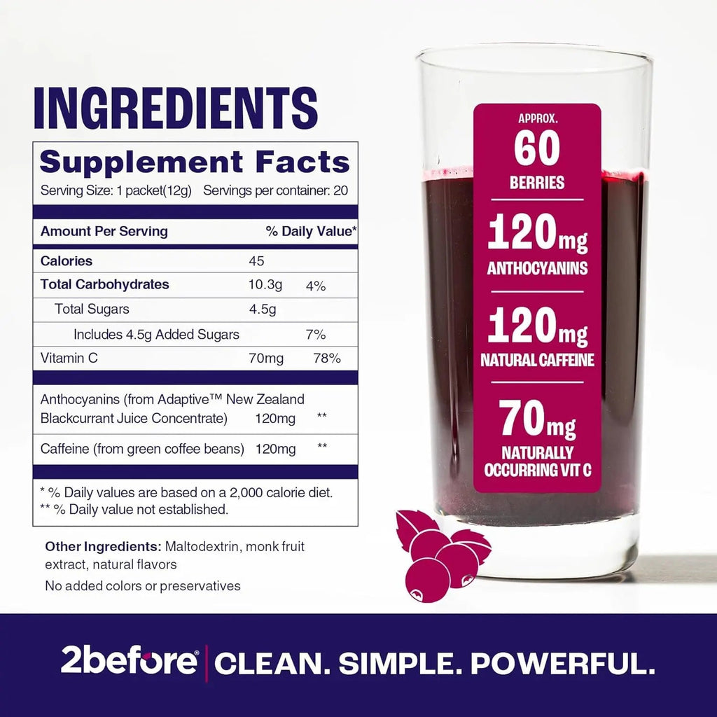2before All Natural Vegan Pre Workout, with 120mg Caffeine I Clean Energy, Endurance 2before Au supplements