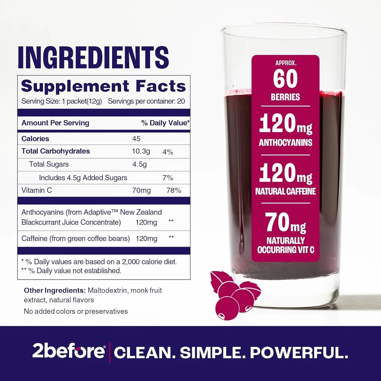 2before All Natural Vegan Pre Workout, with 120mg Caffeine I Clean Energy, Endurance 2before Au supplements