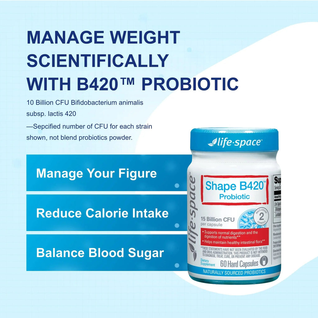 Life-Space Shape B420™ Probiotics, Clinically Studied Strains, Supplement for Women and Men Life-Space Au supplements