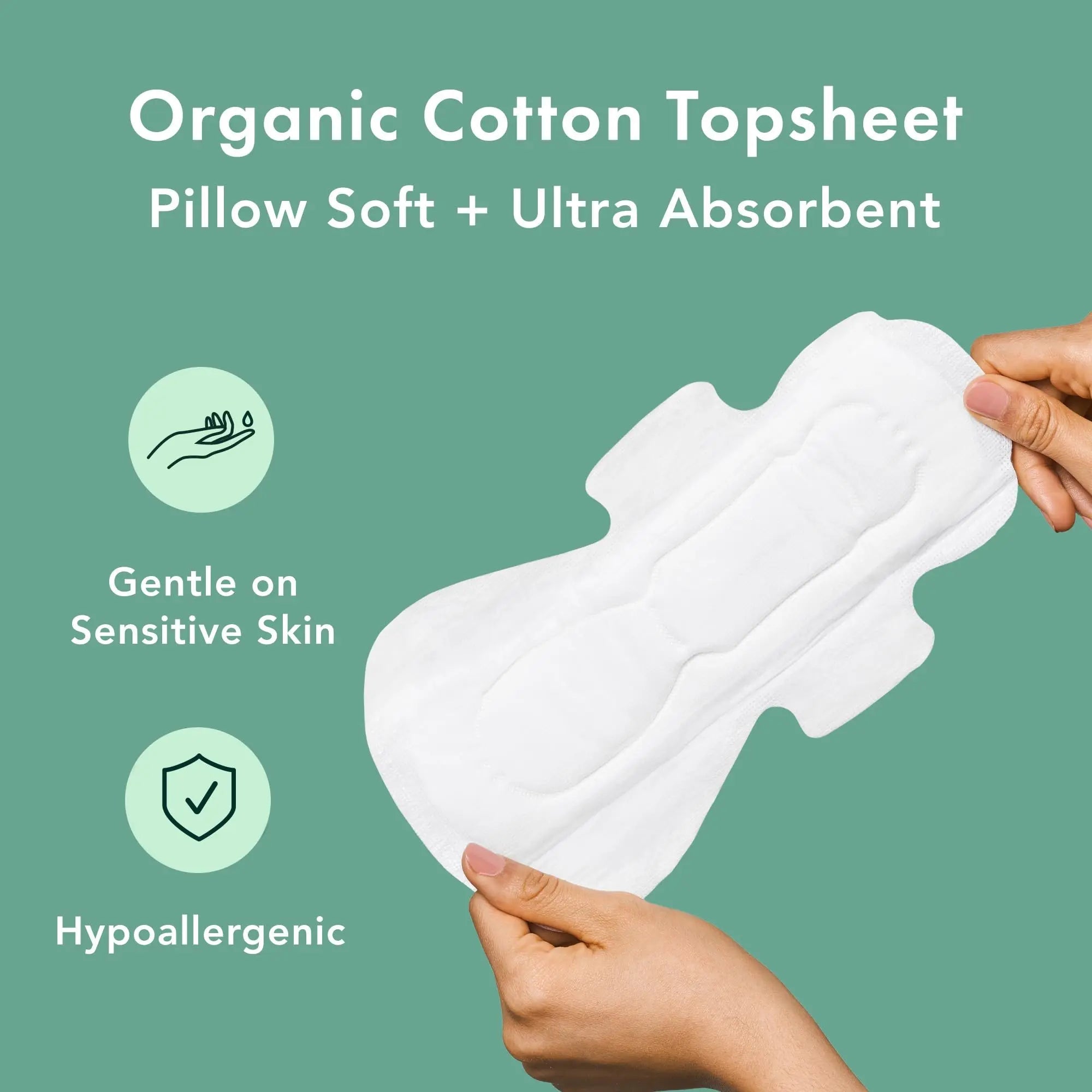Rael Pads for Women, Organic Cotton Cover - Period Pads with Wings, Sanitary Napkins, Heavy Rael Au supplements