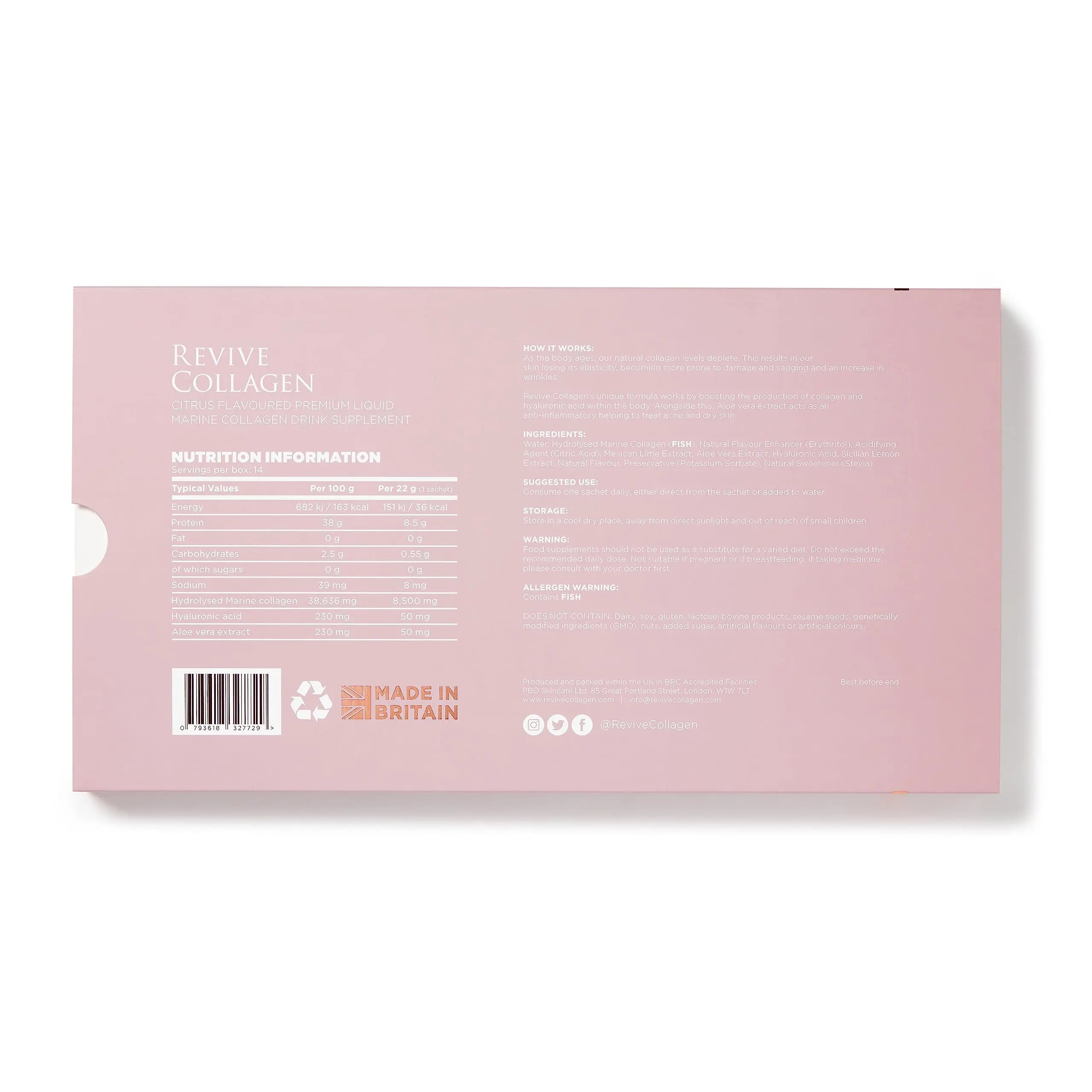 Revive Collagen Premium 8,500mg Hydrolysed Marine Collagen Drink with Added Hyaluronic Acid & Aloe Vera Revive Collagen Au supplements