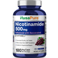 NusaPure Nicotinamide with Resveratrol (Vitamin B-3) 500 mg - 180 Vegetarian Caps (Non-GMO & Vegan) NusaPure Au supplements