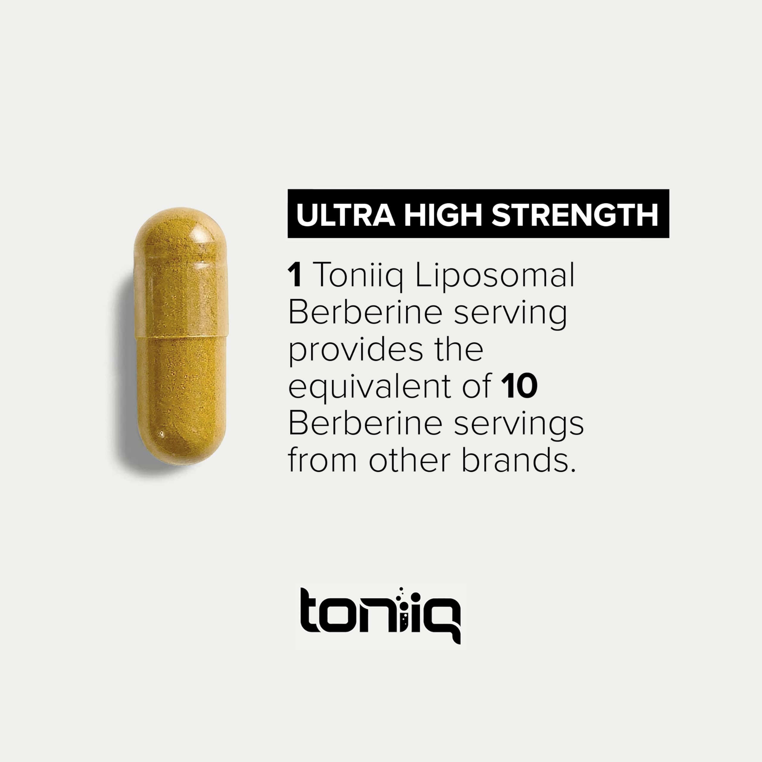 Toniiq Liposomal Berberine – High-Strength 1,500mg Complex with LipoAvail® Liposomal Berberine Supplement with Cinnamon, Milk Thistle & Chromium – Third-Party Tested – 90 Capsules Toniiq Au supplements