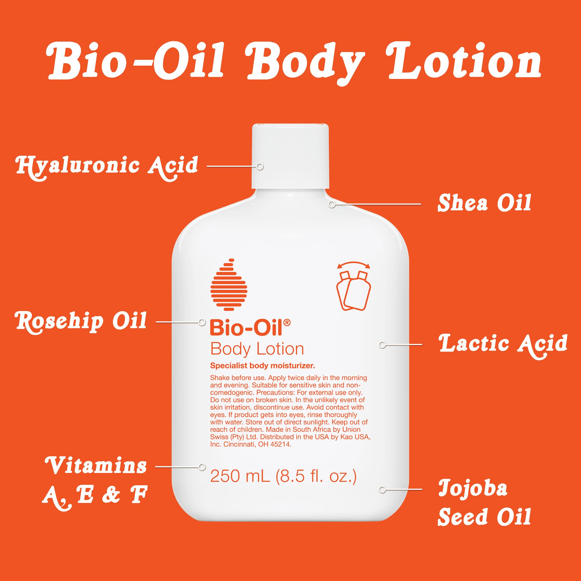 Bio-Oil Moisturizing Body Lotion for Dry Skin, Ultra-Lightweight High-Oil Hydration, with Jojoba Oil, Rosehip Oil