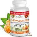 UDAF Certified Organic Ashwagandha with Black Pepper, 1965mg - Extra Strength for Stress, Sleep, Mood, Thyroid, Energy, Hair, Vegan Pure Root Extract Powder Supplement for Men and Women | 180 Capsules NATURE'S BRANCH Au supplements