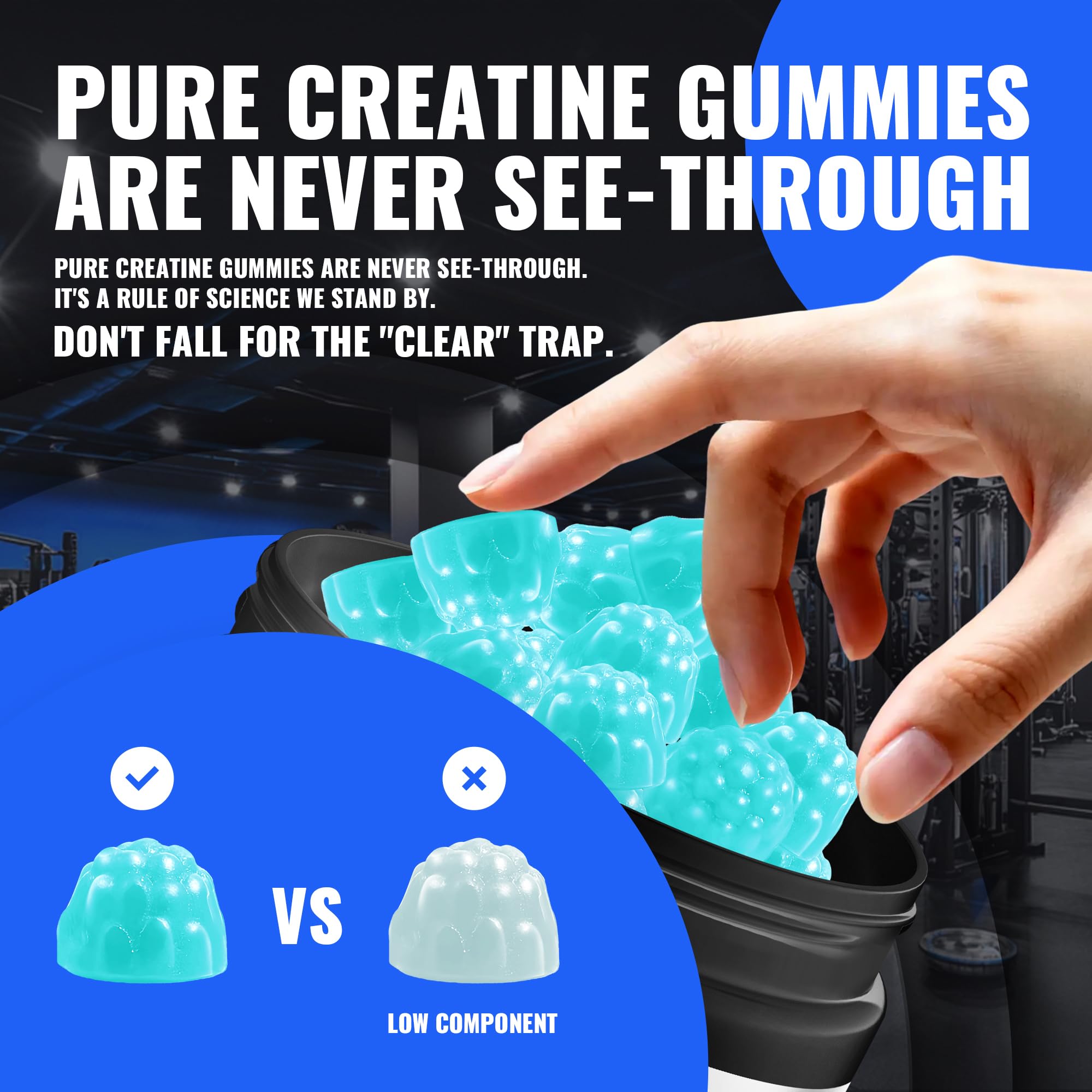 Natures Aid NSF Certified Creatine Gummy 5g - Creatine Monohydrate Gummies – Pre-Workout Energy & Muscle Growth Support for Men & Women