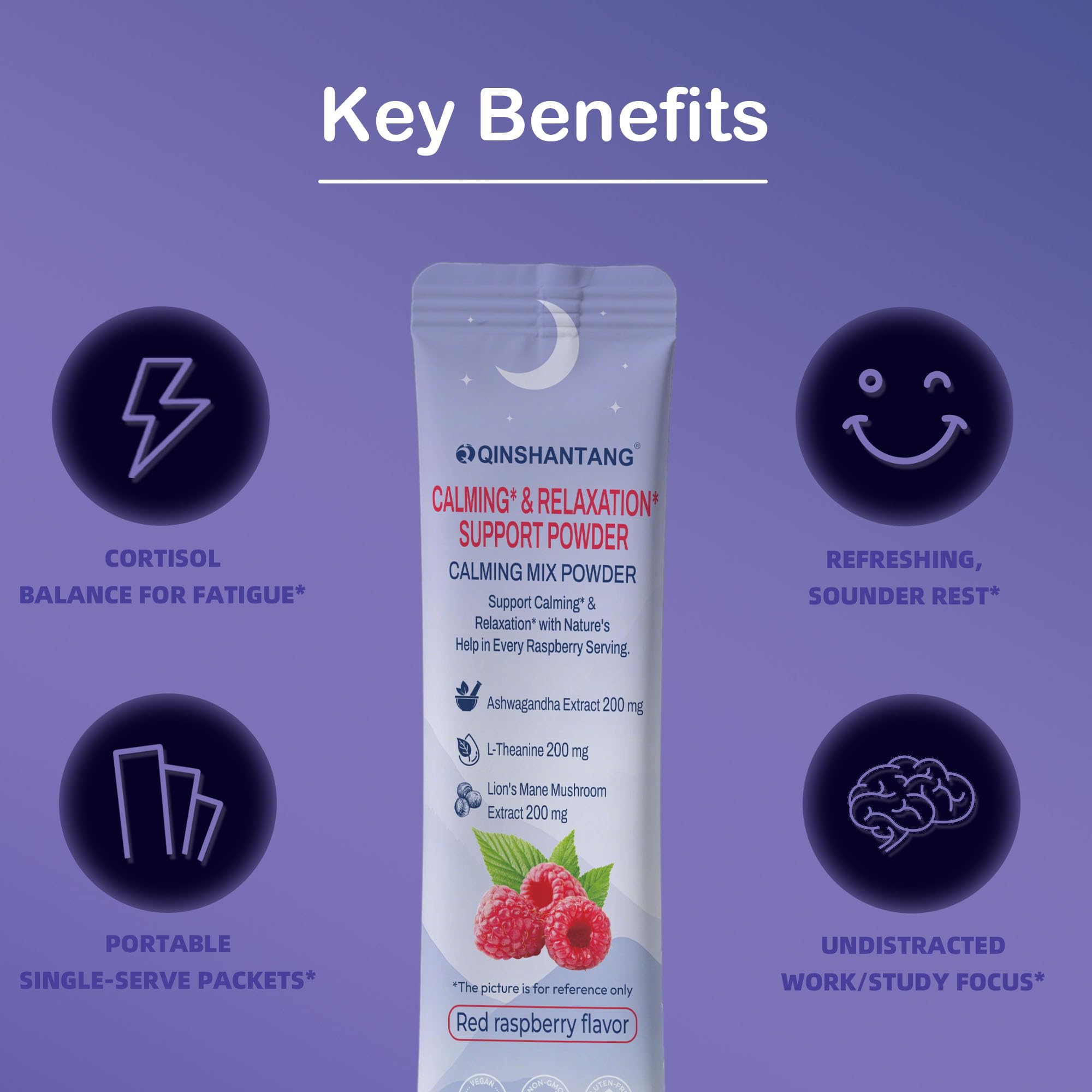 Super Cortisol Drink – Calm Magnesium Powder, L-Theanine, Lion’s Mane & Ashwagandha | Relaxation, Focus & Stress Balance for Women | Sugar-Free, On-The-Go | Red Raspberry Flavor, 25 Servings QIN SHAN TANG Au supplements