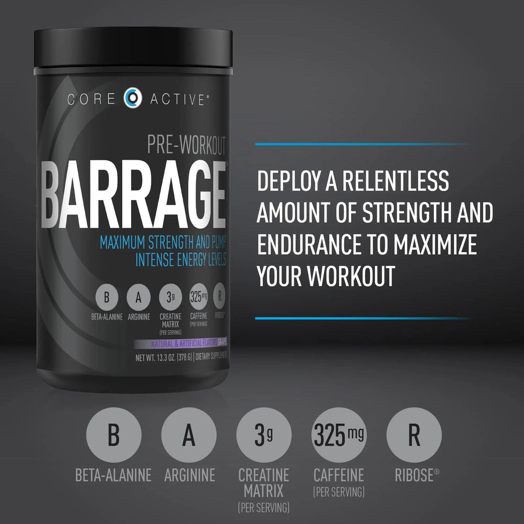 (CORE)ACTIVE Barrage Pre Workout Powder - Preworkout for Women & Men, Creatine (CORE)ACTIVE Au supplements