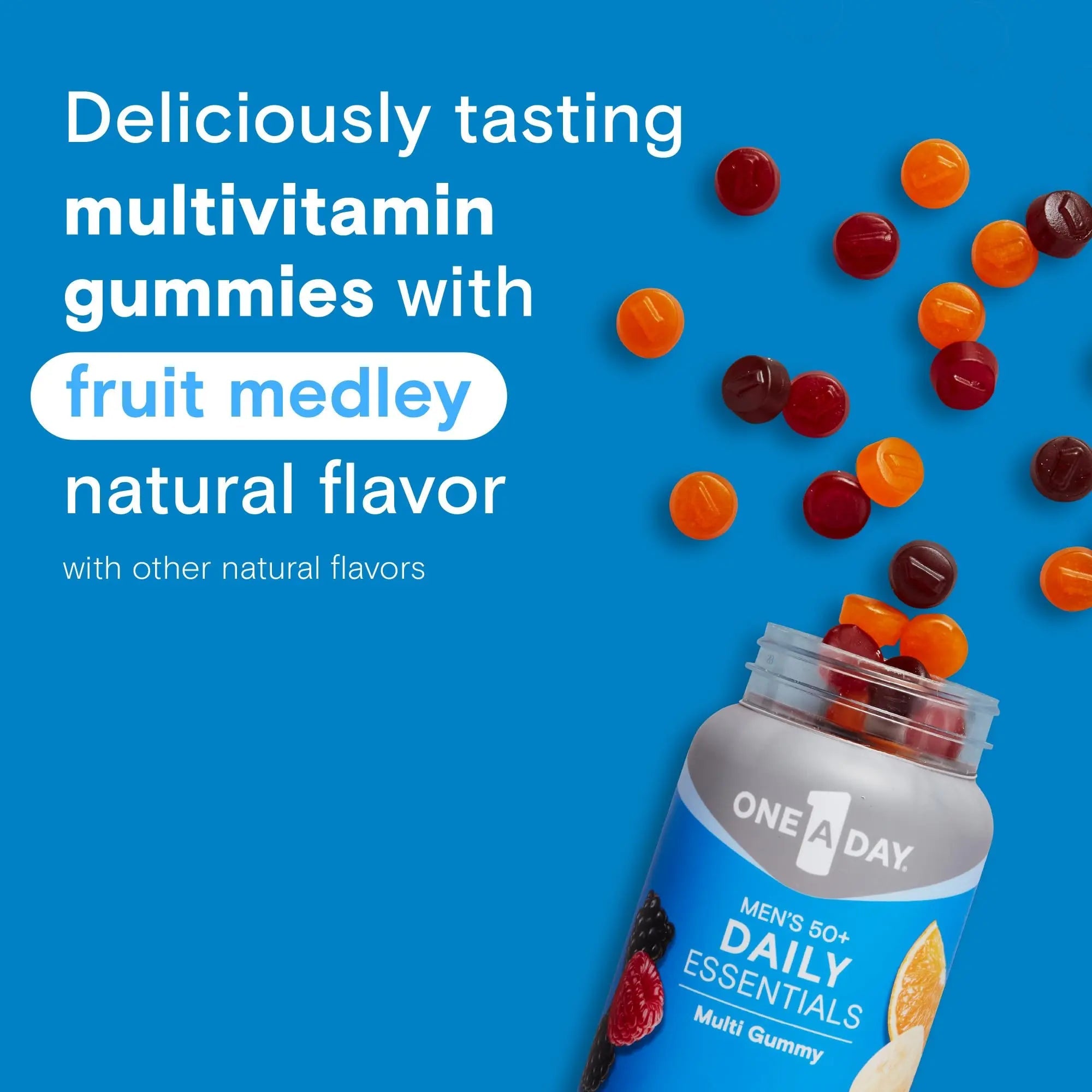 One A Day Men’s 50+ Daily Essentials Multivitamin Gummies, Multivitamin for Men Over 50, Fruit Medley Flavor, 120 Gummies ONE A DAY Au supplements