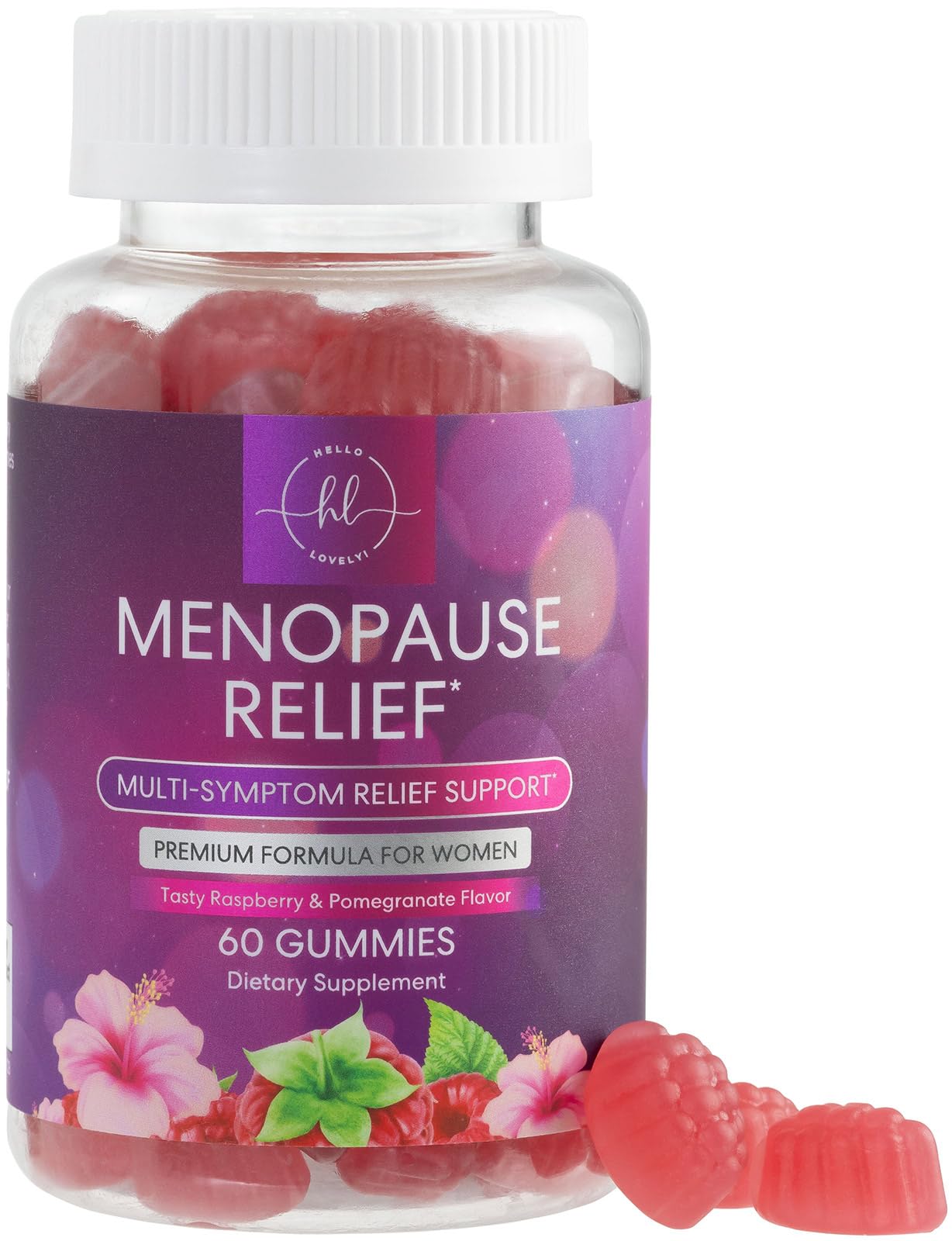 Menopause Supplements for Women - Complete Natural Mild Hot Flashes & Night Sweats Support, Multi Benefit Menopause Relief Gummy, Support for Balance & Energy, Gluten-Free & Non-GMO - 60 Gummies Hello Lovely! Au supplements