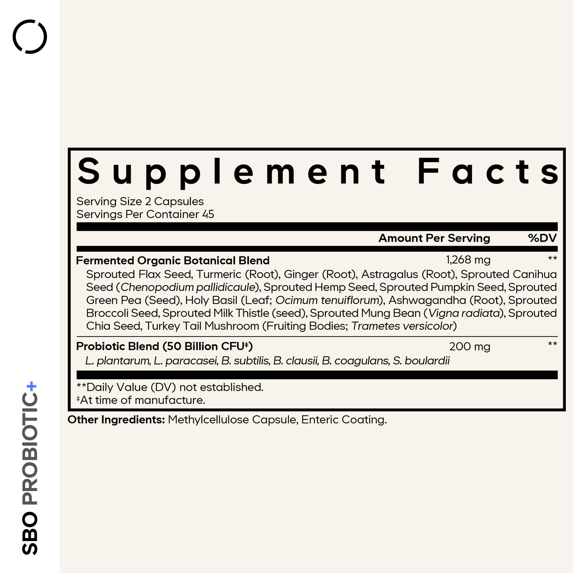 Codeage SBO Probiotics, 50 Billion CFUs Per Serving, Multi Strain Soil Based Organisms Blend and Organic Fermented Botanical Blend, Shelf-Stable, 90 Capsules Codeage Au supplements