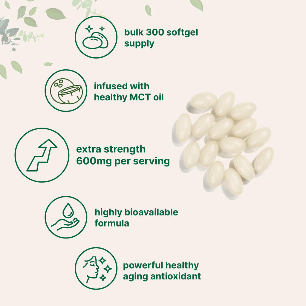 Micro Ingredients Alpha Lipoic Acid 600mg with MCT Oil, 300 Softgels | ALA Supplement for Liver, Antioxidants, Nerve, Cardiovascular Health Support