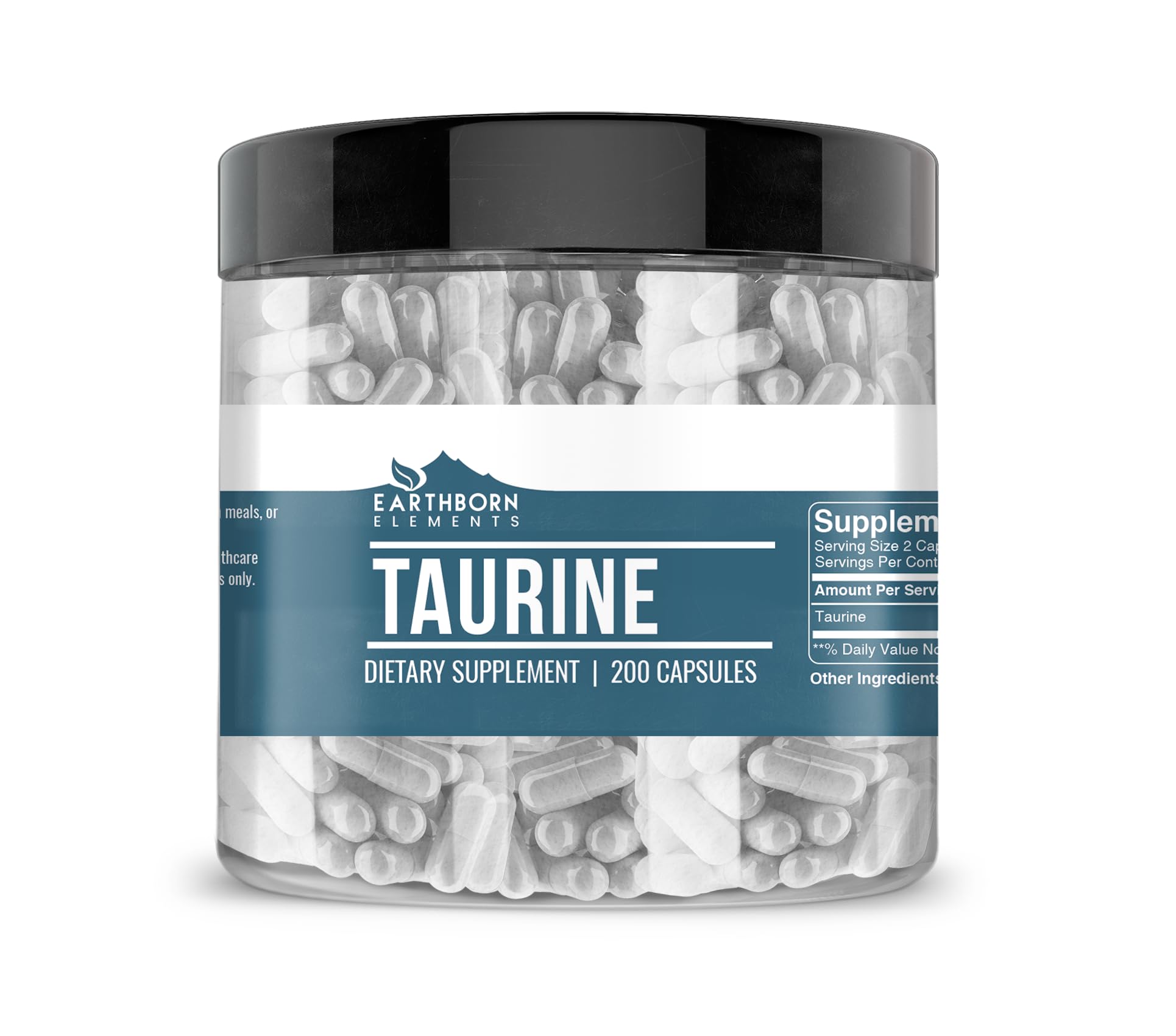 Earthborn Elements Taurine, 200 Capsules, Pure & Undiluted, No Additives Earthborn Elements Au supplements