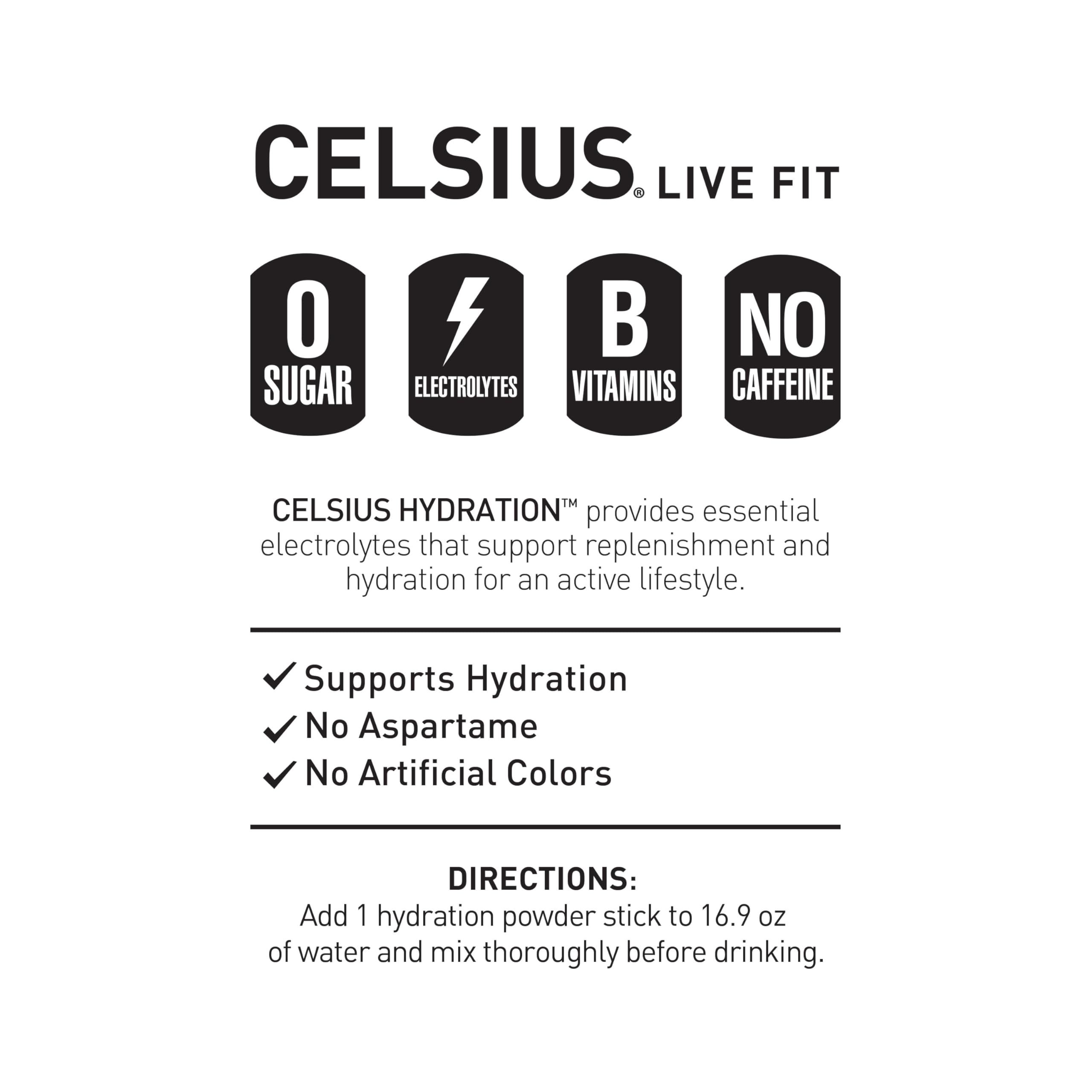 CELSIUS Hydration™ Strawberry Watermelon, Sugar Free Electrolyte Hydration Drink Mix (Pack of 14)