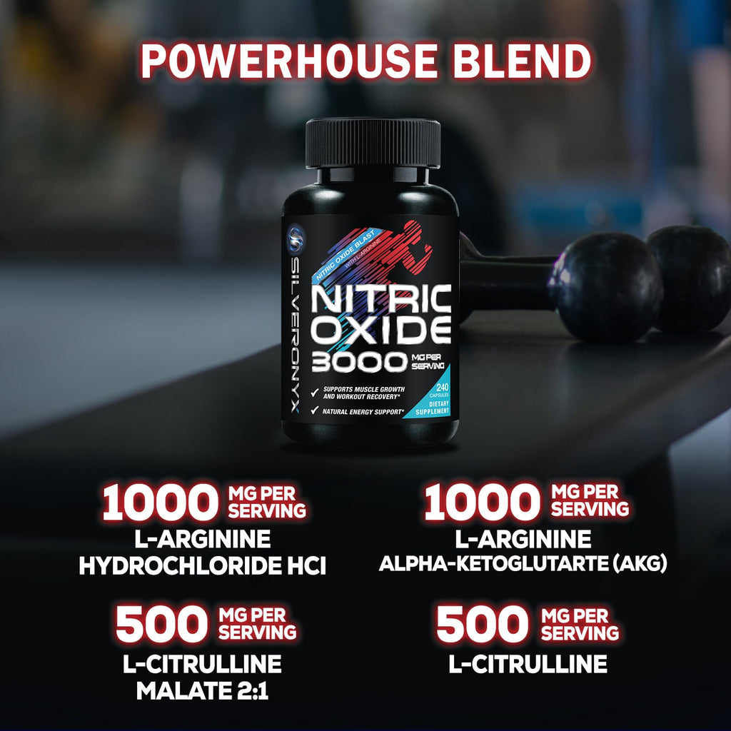 Extra Strength Nitric Oxide Booster - 3X Strength L-Arginine AKG & Citrulline Malate - Men & Women Premium Pre Workout Nitric Booster - Natural Energy & Muscle Support