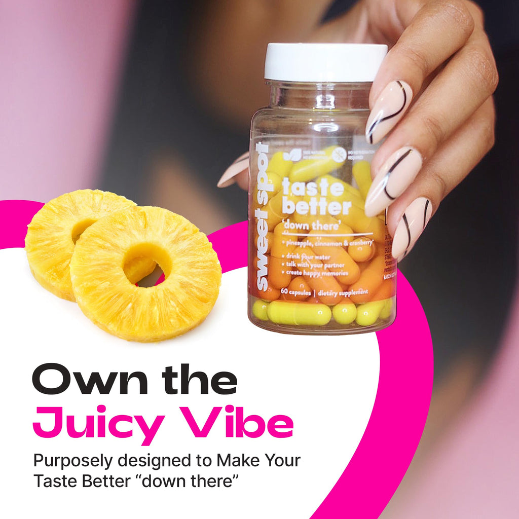 Sweet Spot – Pineapple & Cranberry Vaginal Health Supplement, 60 Capsules – Freshens Taste, Promotes Feminine Balance