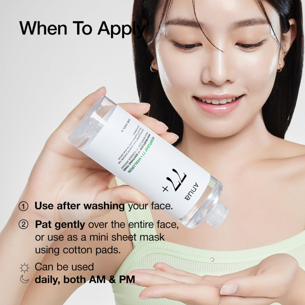 Anua Heartleaf 77 Soothing Toner, Moisturizing & Calming Facial Toner for Glass Skin, Hyaluronic Acid, Lightweight Hydration