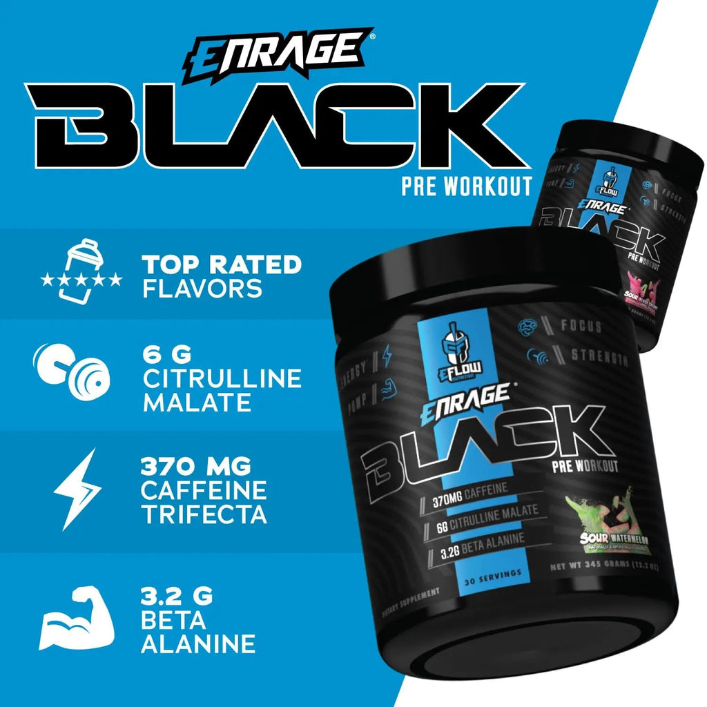 eFlow Nutrition Enrage Black High Stimulant Pre Workout Supplement - Preworkout Powder eFlow Nutrition Au supplements