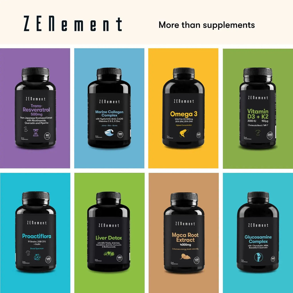 Marine Collagen Complex, with Hyaluronic Acid, CoQ10, Vitamins C & E, & Zinc, 180 Capsules Zenement Au supplements