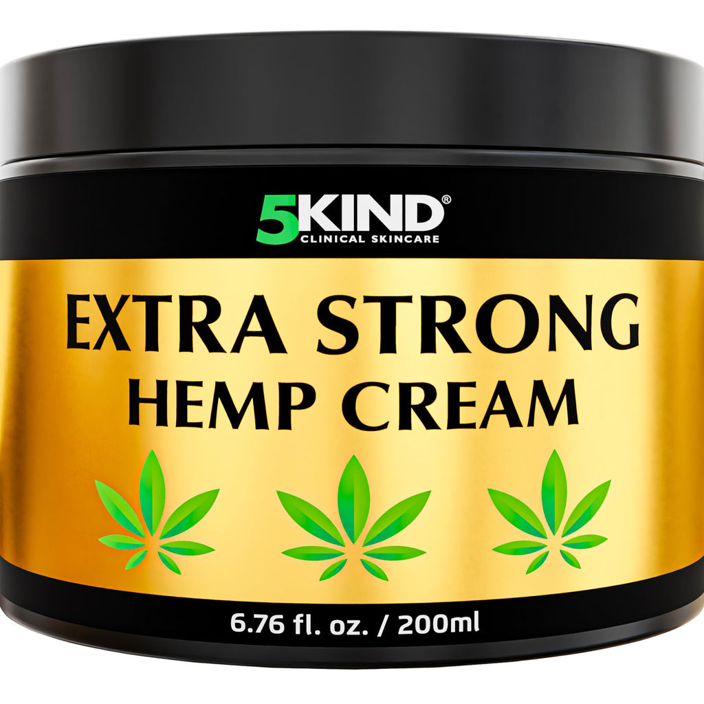 5kind Extra Strong Hemp Cream 6.76 fl oz - Maximum Strength - Natural Topical Cream - Muscle Rub for Lower Back, Joints, Neck, Knees, Shoulders 5kind clinical skincare Au supplements