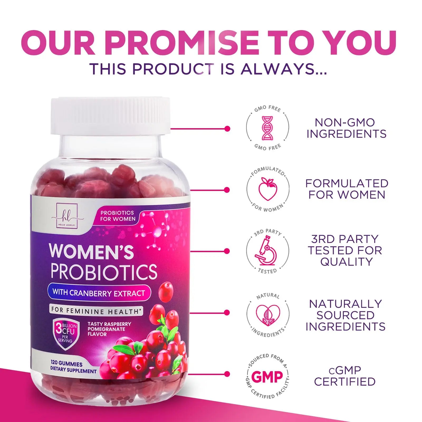 Probiotics for Women + Cranberry - 3 Billion CFU Guaranteed & 6 Vegan Strains for Women's Hello Lovely! Au supplements