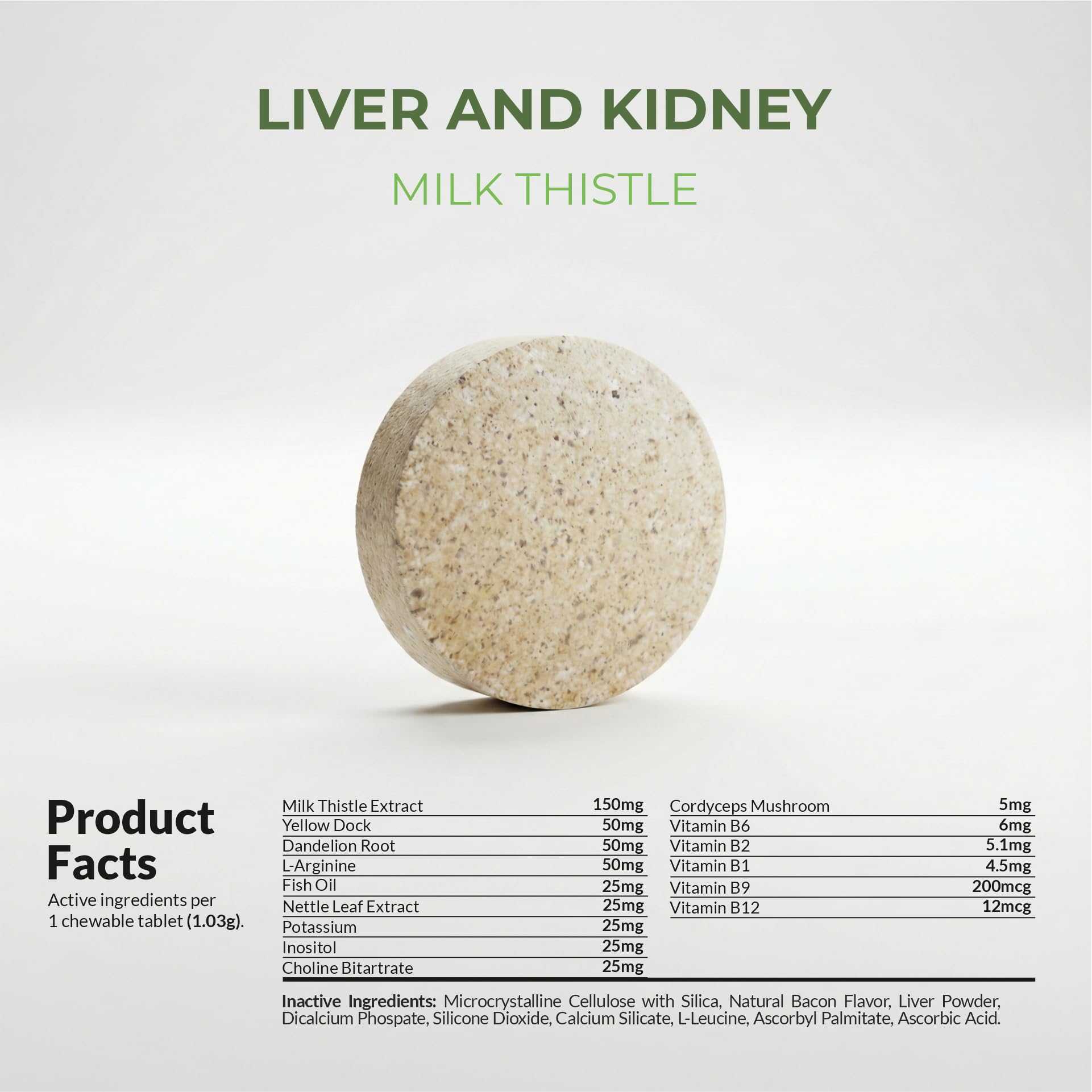 Milk Thistle for Dogs - 120 Chewable Tablets - Silymarin - Liver and Kidney Support with EPA & DHA - Detox - Liver Supplement for Dogs