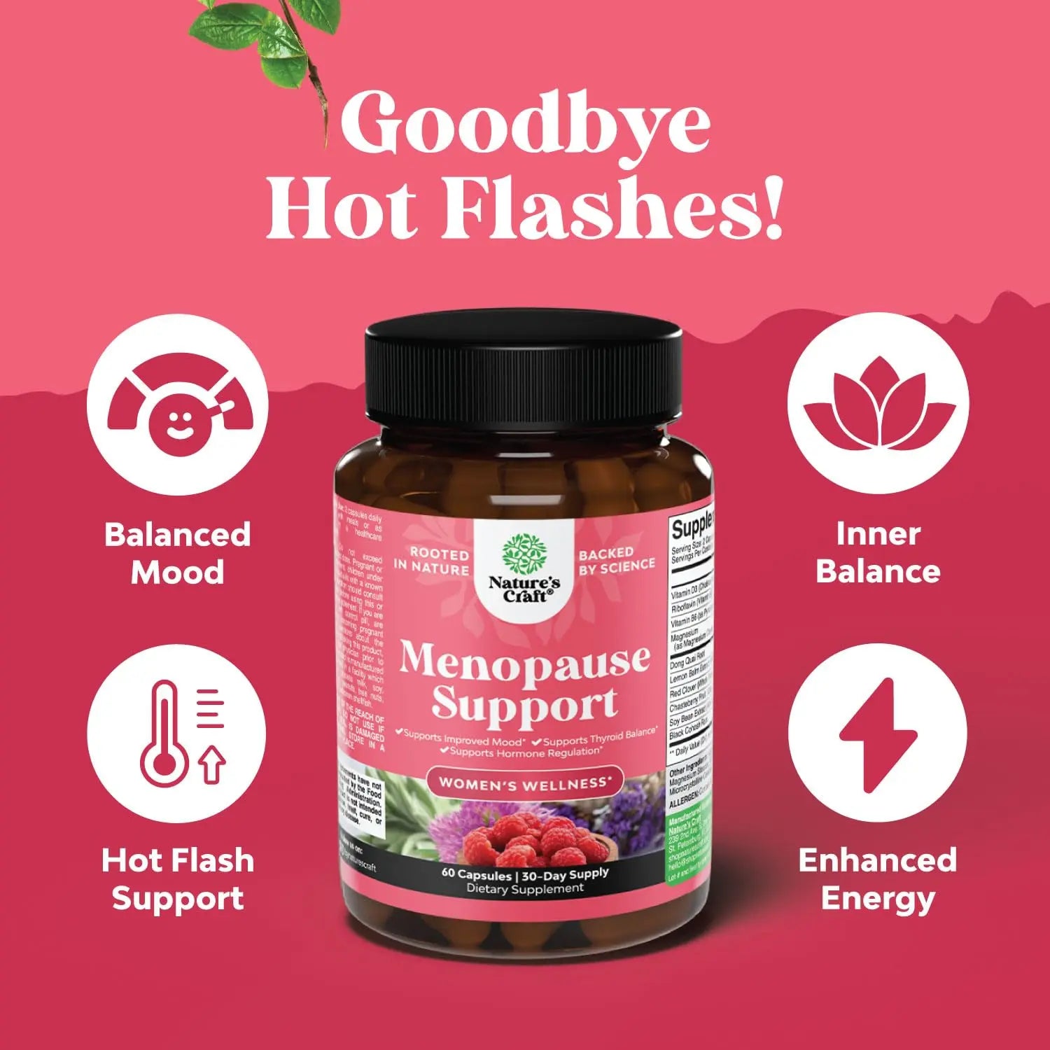 Complete Herbal Menopause Supplement for Women - Multibenefit Menopause Relief Hormone Balance Natures Craft Au supplements