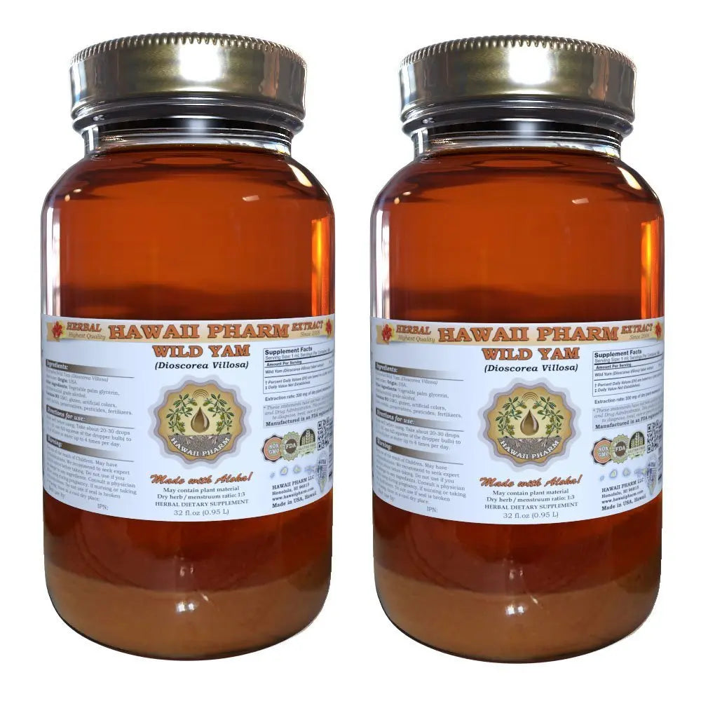 Wild Yam Liquid Extract, Wild Yam (Dioscorea Villosa) Tincture 2x32 oz HawaiiPharm Au supplements